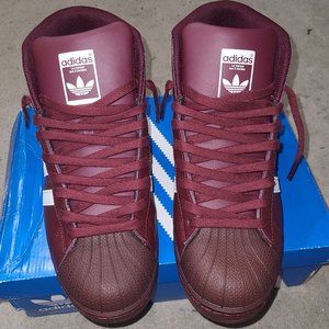 Maroon Adidas Shell Toes